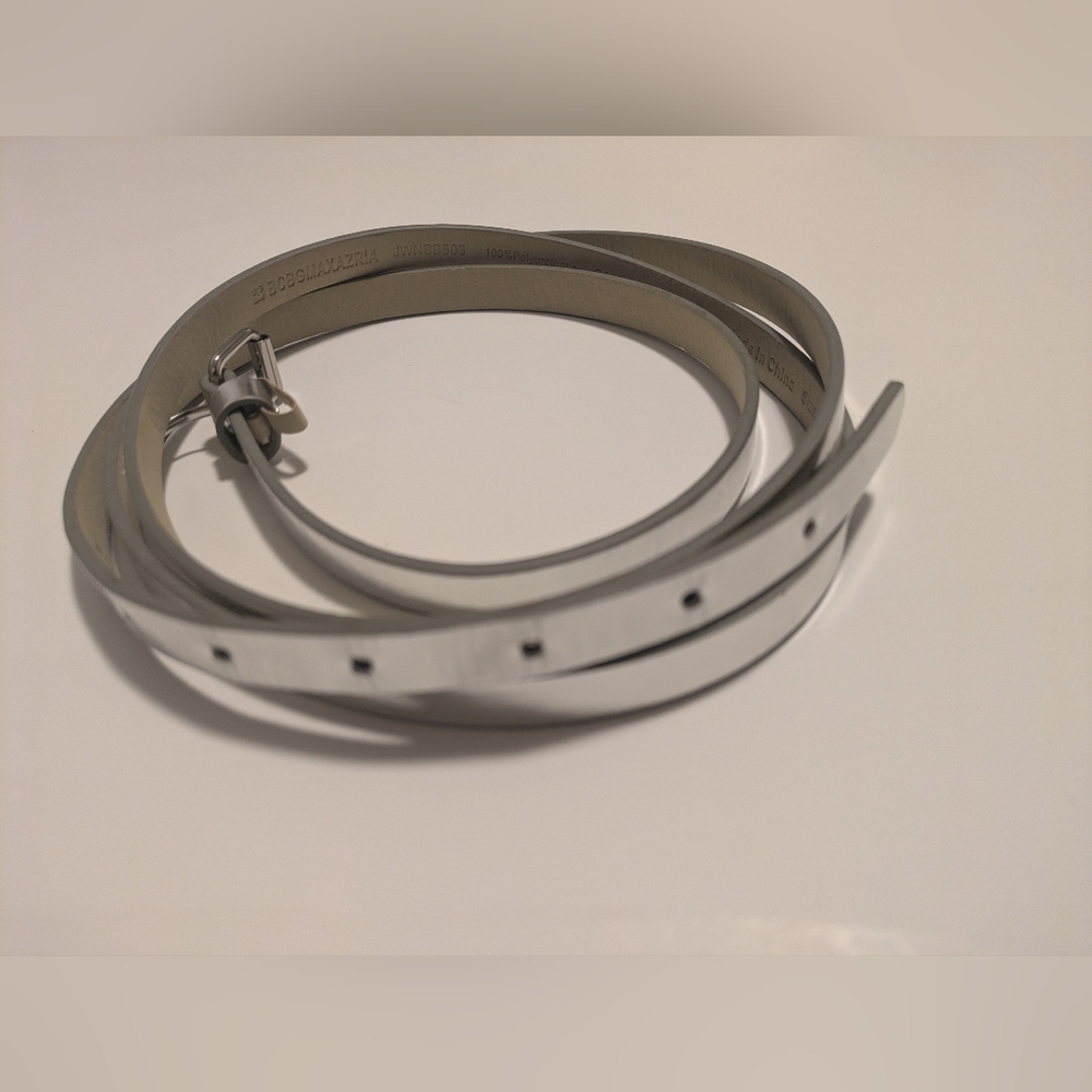 BCBGMAXAZRIA Silver Metallic Belt